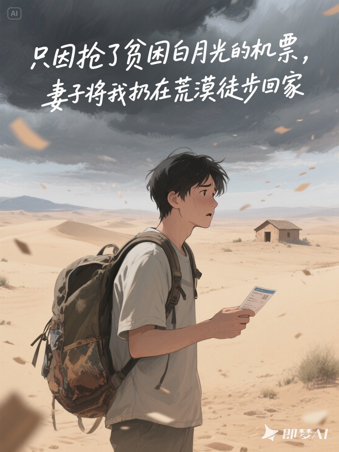 只因抢了贫困白月光的机票，妻子将我扔在荒漠徒步回家